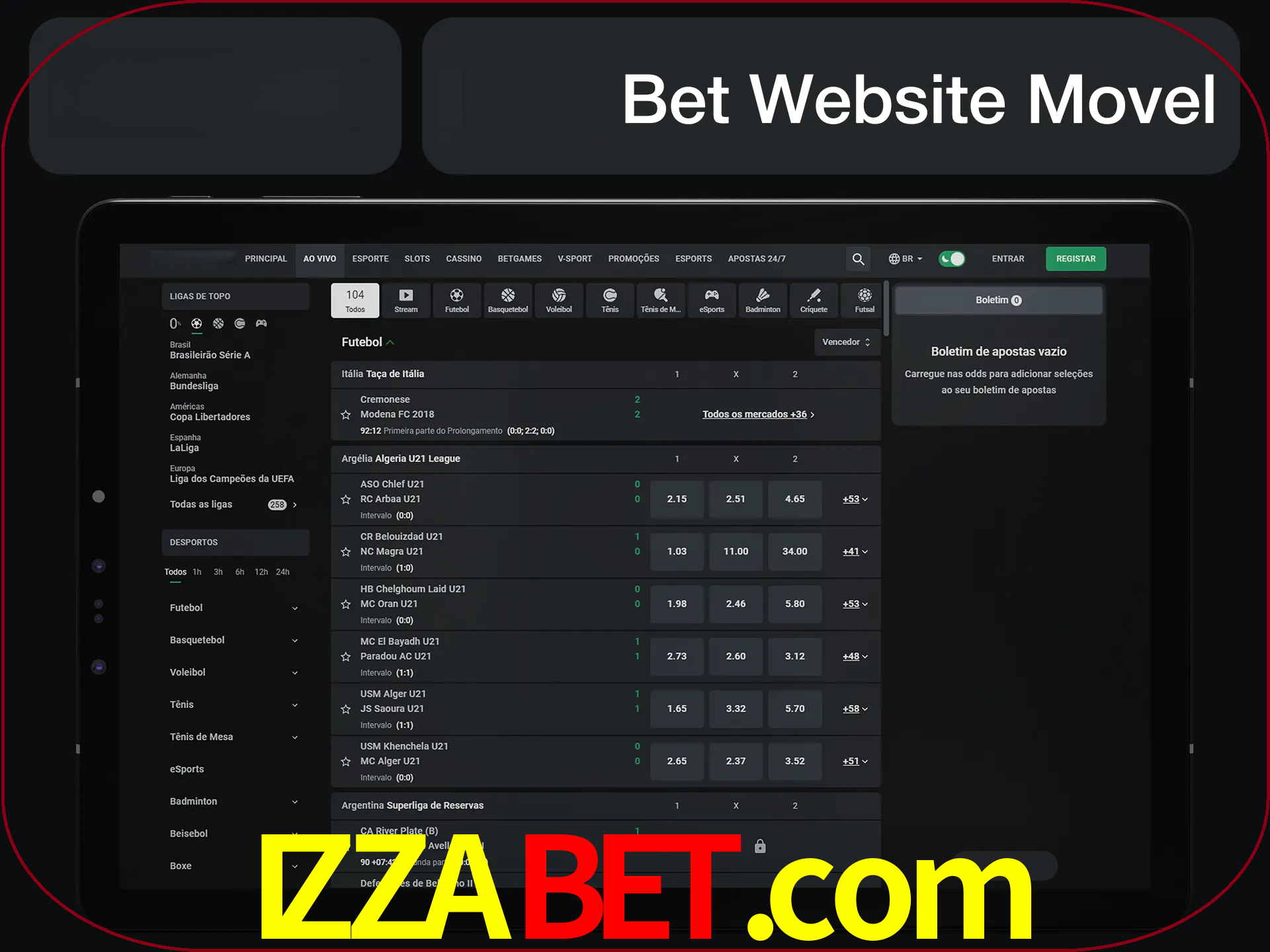 Use nosso website em qualquer dispositivo.